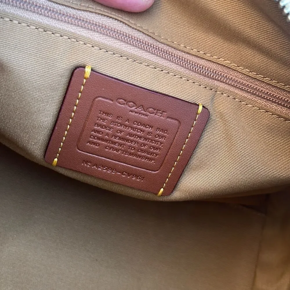 Coach Rowan Satchel Bag In Signature Canvas Butter Yellow Crossbody Purse - Picture 8 of 15